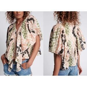 One Teaspoon HAND PAINTED BOA TOP size XS ‎ NEW